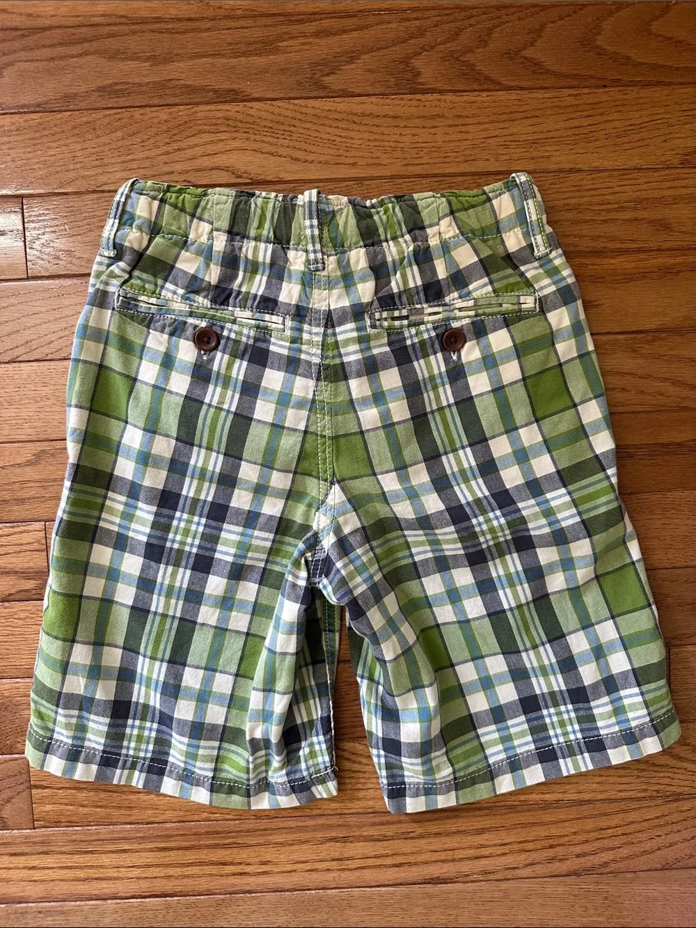 💚 Gap kids boys shorts size 8 youth blue green plaid preppy